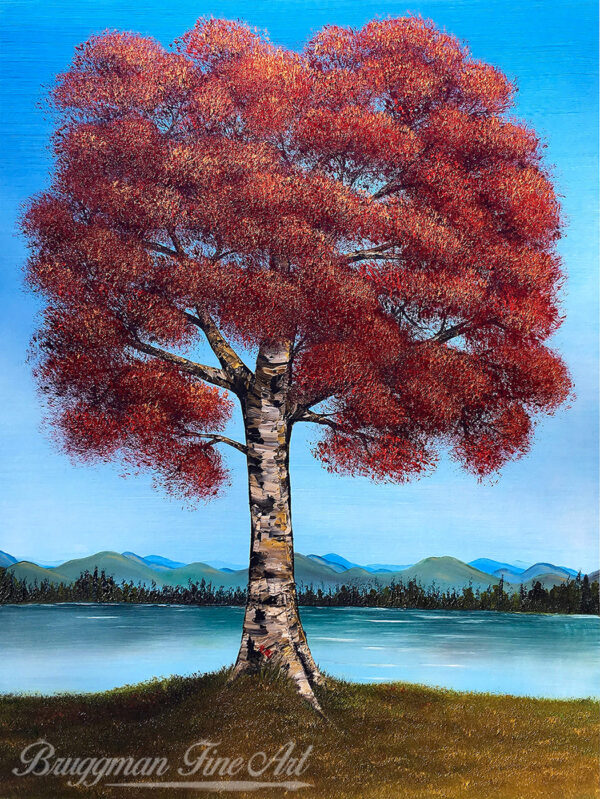 Red Tree in the Lake Art Print by Artist Brandi Bruggman