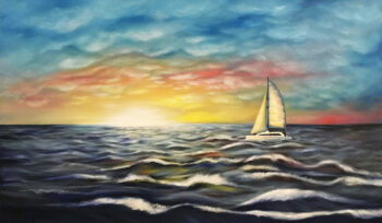 Atlantic Sunrise - Sailing Oceanscape Art Print by Brandi Bruggman.