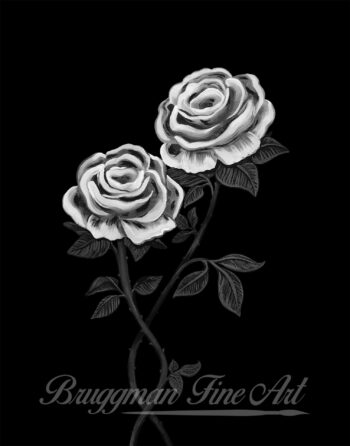 Roses in Grayscale Floral Art Print by Artist Brandi Bruggman