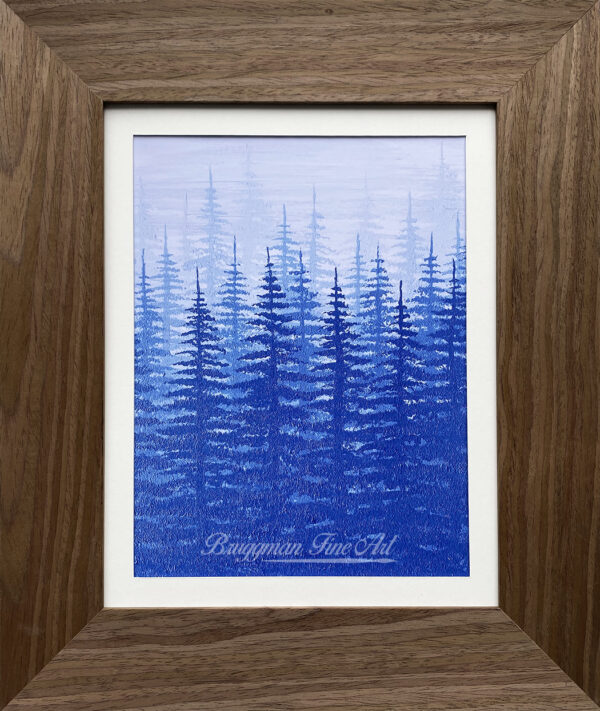 Blue Spruce Forest Fade Signed Art Print by Artist Brandi Bruggman