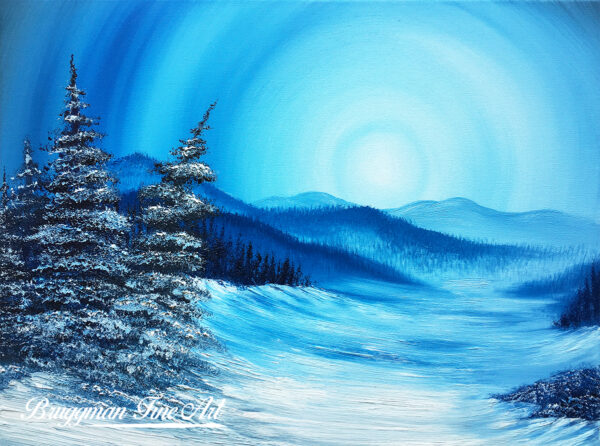 Blue Winter Frozen Landscape Art Print by Artist Brandi Bruggman