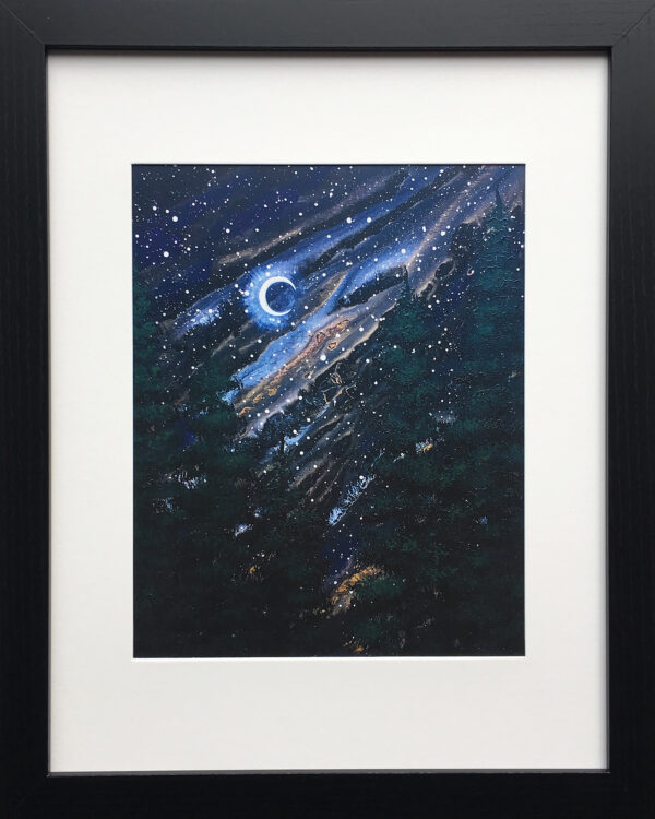 Moonlit Pines - A Pine Forest Nightscape Art Print by Brandi Bruggman
