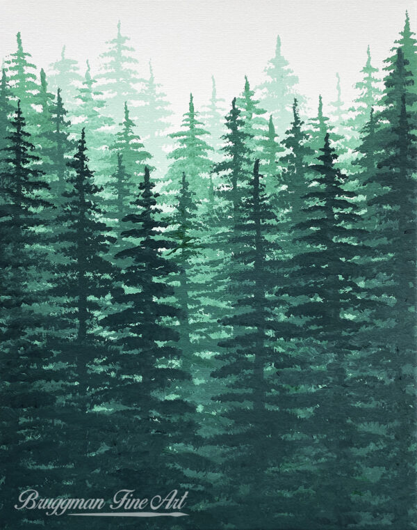 Pine Tree Forest Fade 2 - by Artist Brandi Bruggman