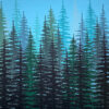 Pine Tree Forest Fade in Blue and Green Art Print by Brandi Bruggman