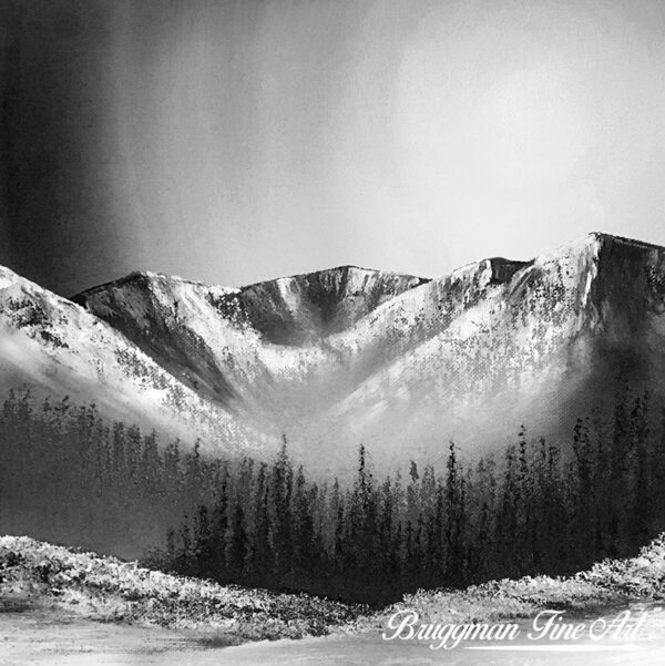 Rhapsody A peaceful snowy mountain art print by Artist Brandi Bruggman