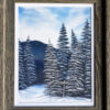 Snowy Trail for Two, and Adirondack winter landscape with a cross country ski trail for two art print.