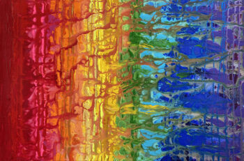 Spectrum- A Rainbow Abstract Original Acrylic Painting by Brandi Bruggman.