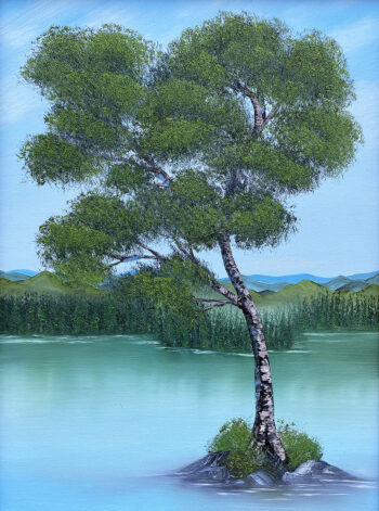 Thriving Birch - Tree Landscape Art Print by Brandi Bruggman.
