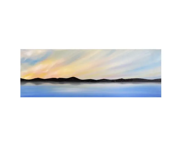 pastel lake painting