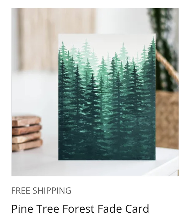 pine tree forest fade card