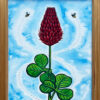 Crimson Clover Flower Original Acrylic Painting