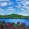 Pink Roses on the Lake - Adirondack Landscape Art Print by Artist Brandi Bruggman