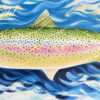 Rainbow Trout Original Oil Painting on Gallery Wrapped Canvas by Artist Brandi Bruggman