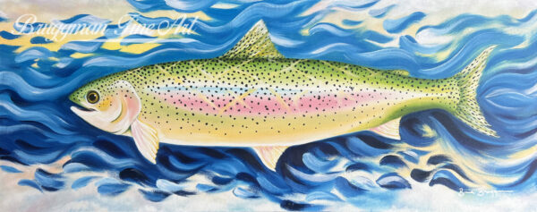 Rainbow Trout Original Oil Painting on Gallery Wrapped Canvas by Artist Brandi Bruggman